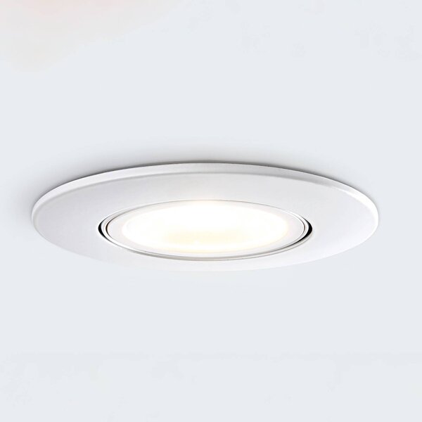 Heitronic Downlight LED DL8002, obracany, 38° możliwość ściemniania, biały / opal, przedpokój, aluminium, nowoczesny