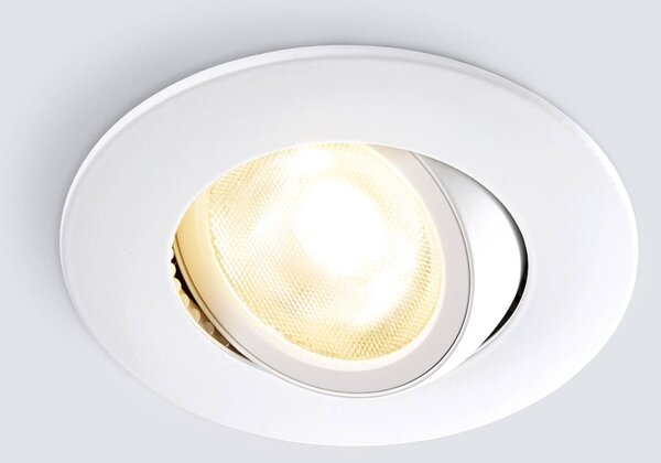 Heitronic Downlight LED DL8002, obracany, 38° możliwość ściemniania, biały / opal, przedpokój, aluminium, nowoczesny
