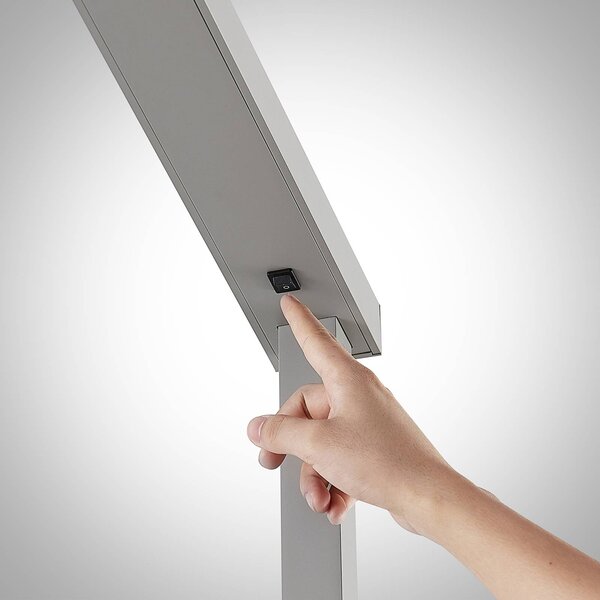Lampa stojąca Tamilo Arcchio, aluminiowy / szary / cynkowy, biuro, aluminium, nowoczesny