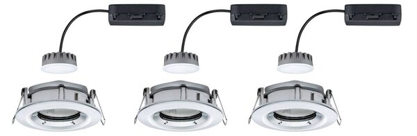 Paulmann Nova Plus 3-punktowy spot LED okrągły chromowany Plus, możliwość ściemniania, chromowy / srebrny, przedpokój, aluminium, nowoczesny