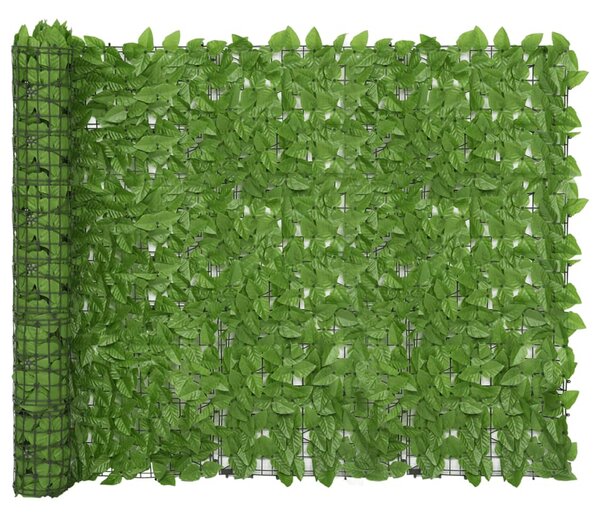 Parawan balkonowy, zielone liście, 300x150 cm
