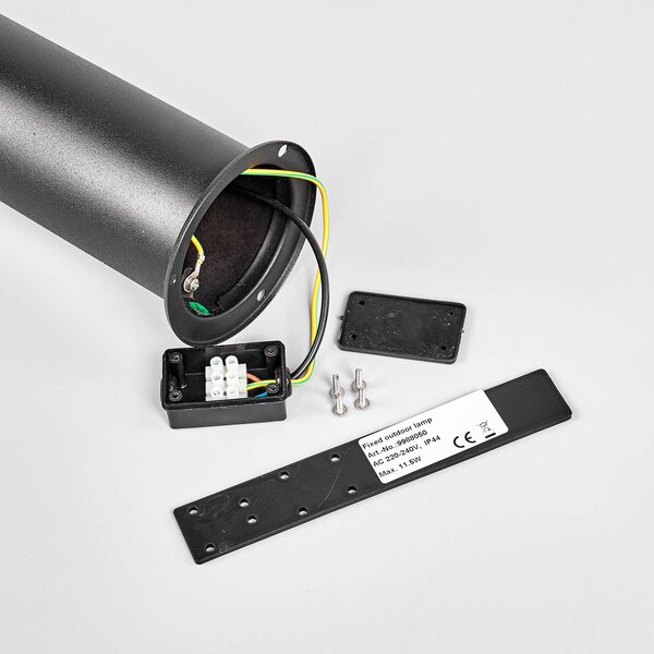 Słupek ogrodowy LED Lindby Lanea, 60 cm, czarny, czujnik, IP44 Lanea, czarny, stal szlachetna, nowoczesny