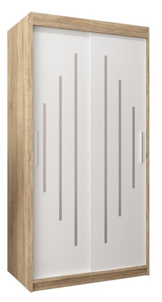 Szafa przesuwna garderoba York 100 wys. 200 cm sonoma + biaÅy