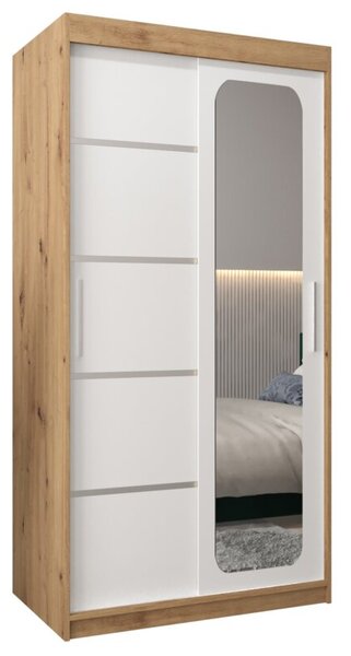 Szafa przesuwna garderoba Promo V2 100 wys. 200 cm artisan + biaÅy