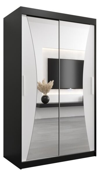 Szafa przesuwna garderoba Monaco 120 wys. 200 cm czarny + czarny