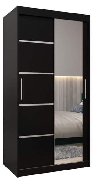 Szafa przesuwna garderoba Verona 2 100 wys. 200 cm czarny + czarny