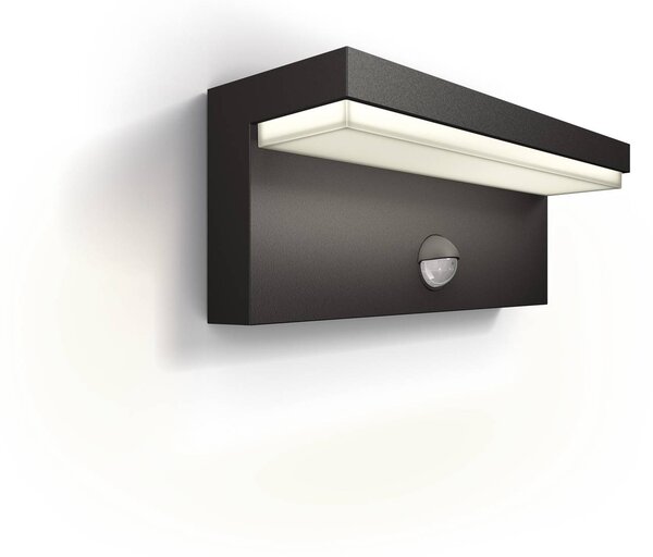 Philips Lampa zewnętrzna z czujnikiem ruchu Bustan, czarny, aluminium, nowoczesny