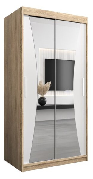 Szafa przesuwna garderoba Monaco 100 wys. 200 cm sonoma + biaÅy