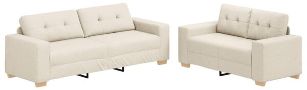 Sofa 2 szt. beÅ¼owy tkanina lniana
