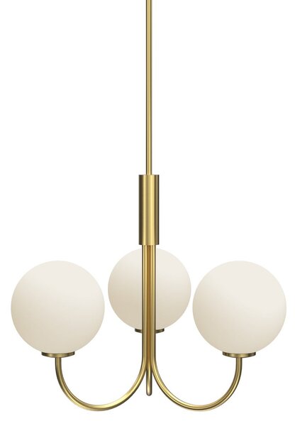 Żyrandol Herstal, Ballon, ściemnialny, złoty | mosiężny, salon, szkło, nowoczesny