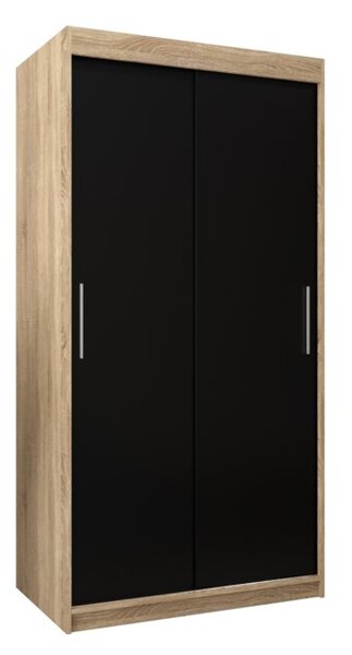 Szafa przesuwna garderoba Tokyo 100 wys. 200 cm sonoma + czarny