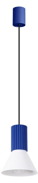 Niebieska metalowa lampa wisząca ø 14 cm Niru – Sollux