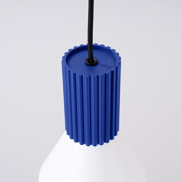 Niebieska metalowa lampa wisząca ø 14 cm Niru – Sollux