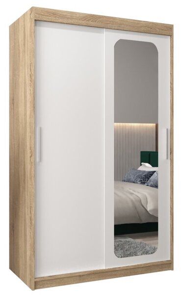 Szafa przesuwna garderoba Promo T2 120 wys. 200 cm sonoma + biaÅy