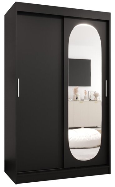 Szafa przesuwna z lustrem garderoba Royal 120 wys. 200 cm czarny