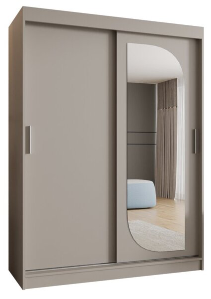 Szafa przesuwna z lustrem garderoba Lucy 150 wys. 200 cm kaszmir
