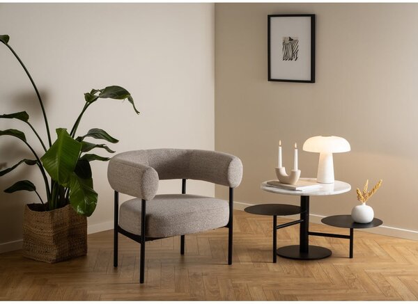 Beżowy fotel z materiału bouclé Oakfield – Actona