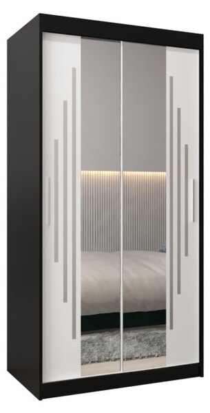 Szafa przesuwna garderoba York 1 100 wys. 200 cm czarny + czarny