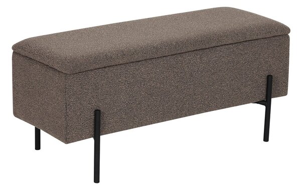 Brązowa ławka z materiału bouclé Watford – House Nordic