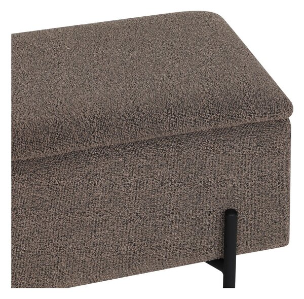 Brązowa ławka z materiału bouclé Watford – House Nordic
