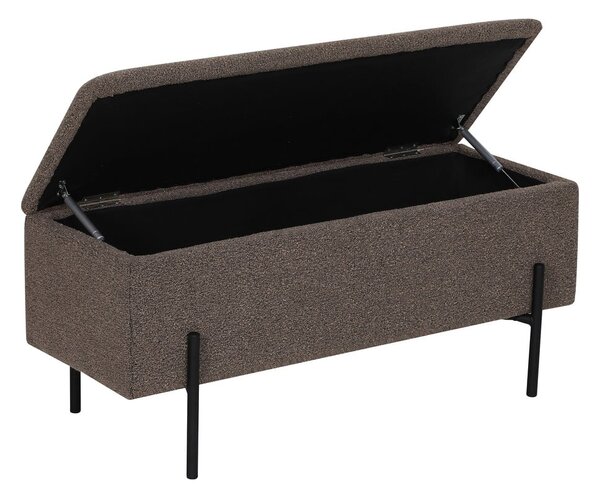 Brązowa ławka z materiału bouclé Watford – House Nordic