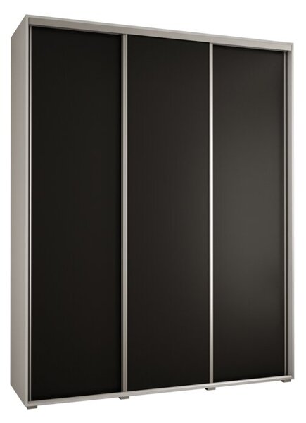 Szafa przesuwna wysoka Davos 1 200, gÅ. 45 cm biaÅy + czarny + srebrny