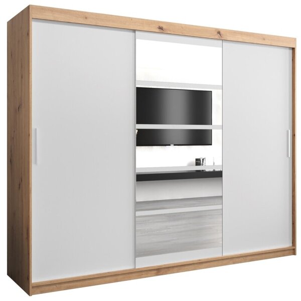 Szafa przesuwna garderoba Roma 1 250 wys. 200 cm artisan + biaÅy