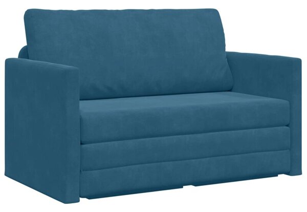 Sofa bed niebieski 124 x 204 x 61 cm aksamit