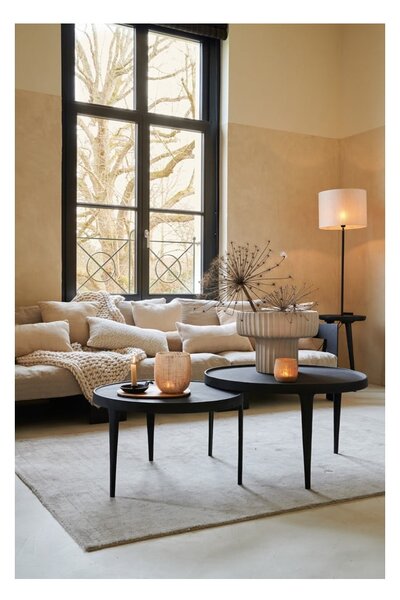 Czarne okrągłe stoliki zestaw 2 szt. ø 75 cm Tobias – Light & Living