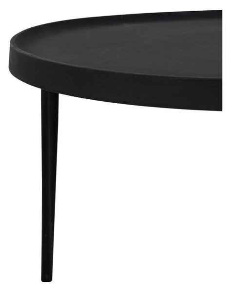 Czarne okrągłe stoliki zestaw 2 szt. ø 75 cm Tobias – Light & Living