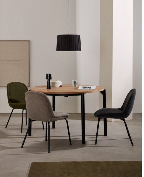 Okrągły rozkładany stół z blatem w dekorze dębu ø 90 cm Montuiri – Kave Home
