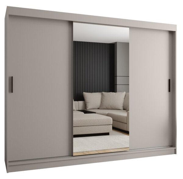 Szafa przesuwna z lustrem garderoba Rubino T1 250 wys. 200 cm kaszmir