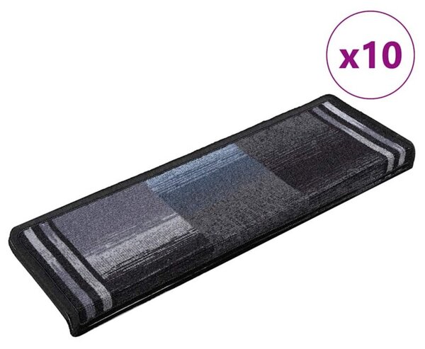 Samoprzylepne nakÅadki na schody 10 szt. 65x21x4cm czarno-szare