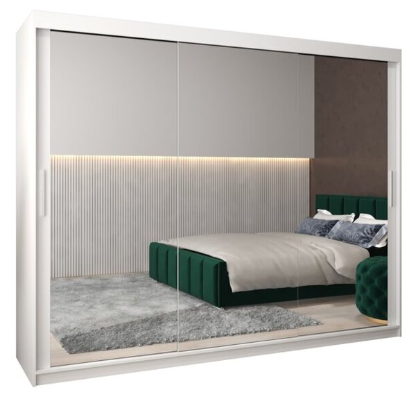 Szafa przesuwna garderoba Tokyo 3 250 wys. 200 cm biaÅy + biaÅy