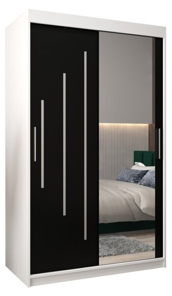 Szafa przesuwna garderoba York 2 120 wys. 200 cm biaÅy + czarny