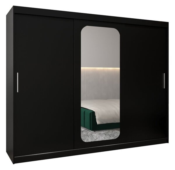 Szafa przesuwna garderoba Promo T2 250 wys. 200 cm czarny + czarny