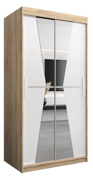 Szafa przesuwna garderoba Maroko 100 wys. 200 cm sonoma + biaÅy