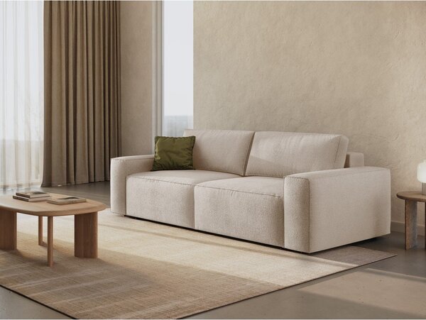 Beżowa rozkładana sofa z materiału bouclé 247 cm Jodie – Micadoni Home