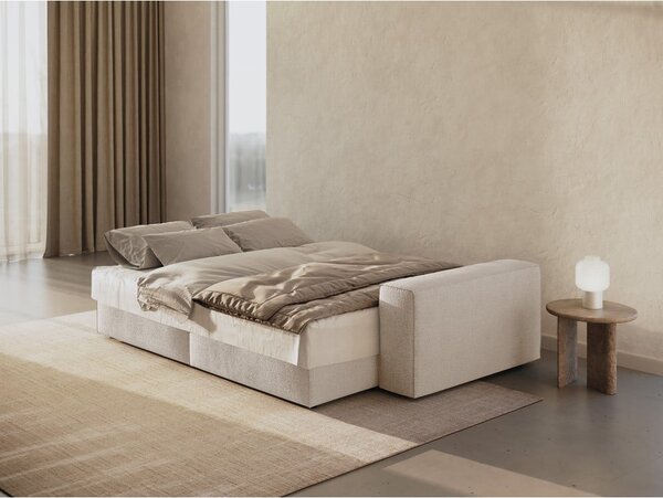 Beżowa rozkładana sofa z materiału bouclé 247 cm Jodie – Micadoni Home