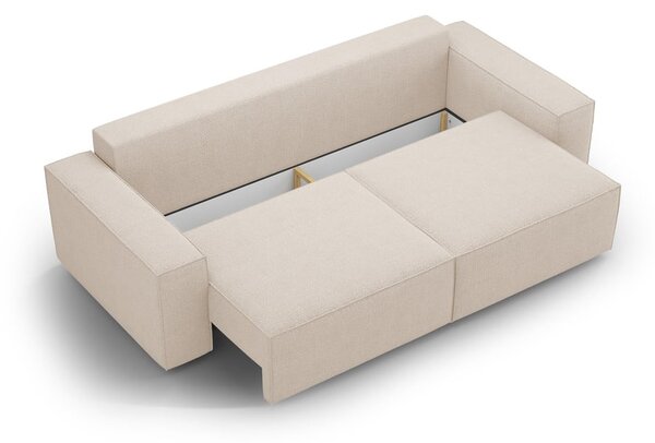 Beżowa rozkładana sofa z materiału bouclé 247 cm Jodie – Micadoni Home