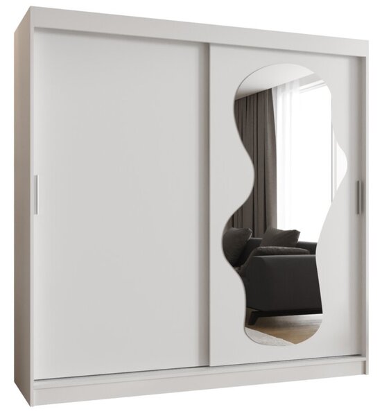 Szafa przesuwna z lustrem garderoba Ultra 200 wys. 200 cm biaÅy