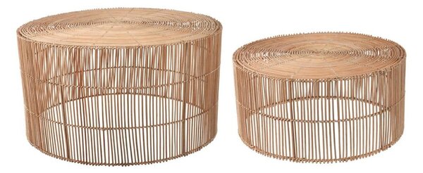 Rattanowe okrągłe stoliki w naturalnym kolorze zestaw 2 szt. ø 66 cm Elmima – Kave Home