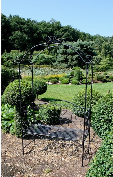 Czarna metalowa ławka ogrodowa Colima – Garden Pleasure