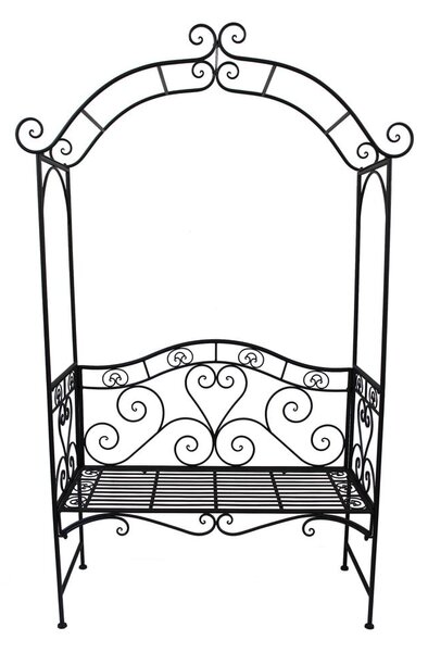 Czarna metalowa ławka ogrodowa Colima – Garden Pleasure