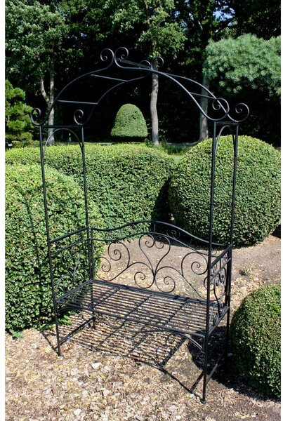 Czarna metalowa ławka ogrodowa Colima – Garden Pleasure