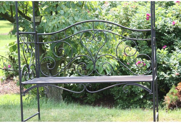 Czarna metalowa ławka ogrodowa Colima – Garden Pleasure