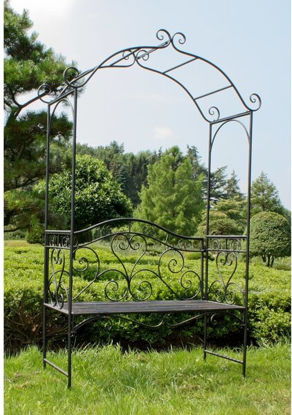 Czarna metalowa ławka ogrodowa Colima – Garden Pleasure