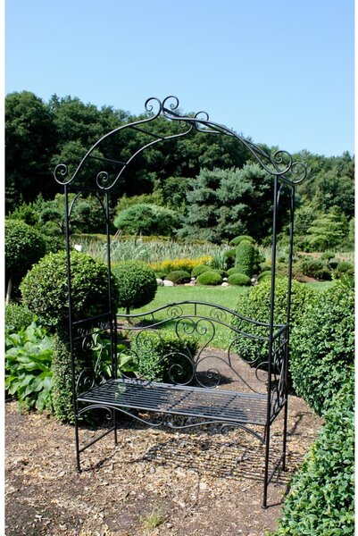 Czarna metalowa ławka ogrodowa Colima – Garden Pleasure
