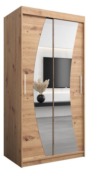 Szafa przesuwna garderoba Wave 100 wys. 200 cm artisan + artisan