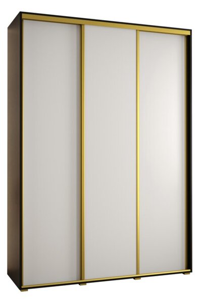 Szafa przesuwna wysoka Davos 1 170, gÅ. 60 cm czarny + biaÅy + zÅoty